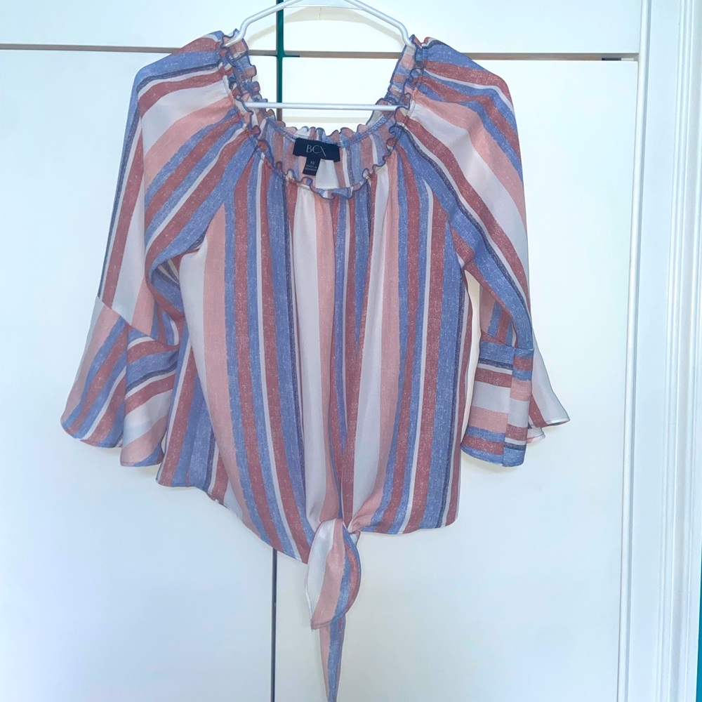 BARBIE-CORE Tie Front Blouse